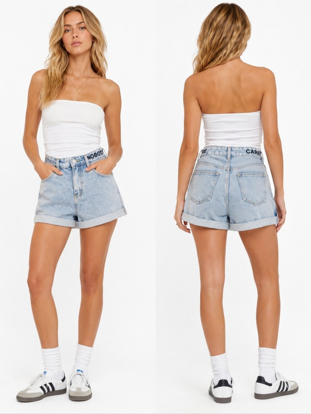 Nobody Care Amorous Intense jeans High Rise Cut Off Cuffed hem Shorts